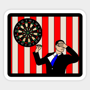 Dartboard Dart Player With Darts Arrows Sticker